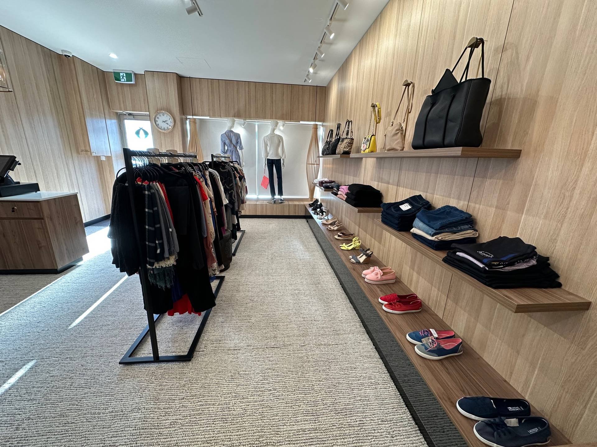 Looking down the boutique floor