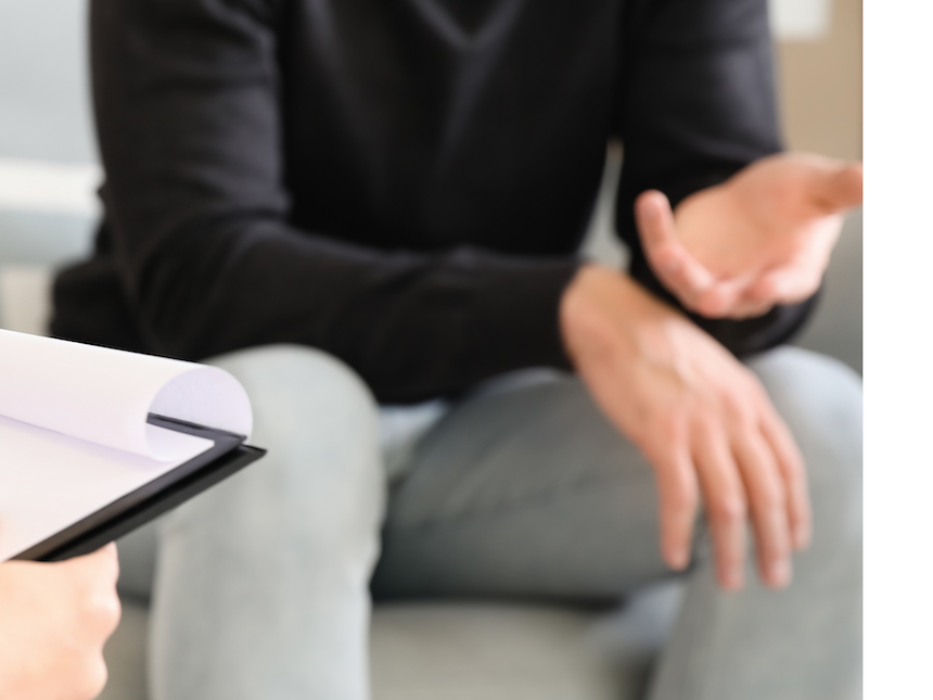 Person finding support through counselling