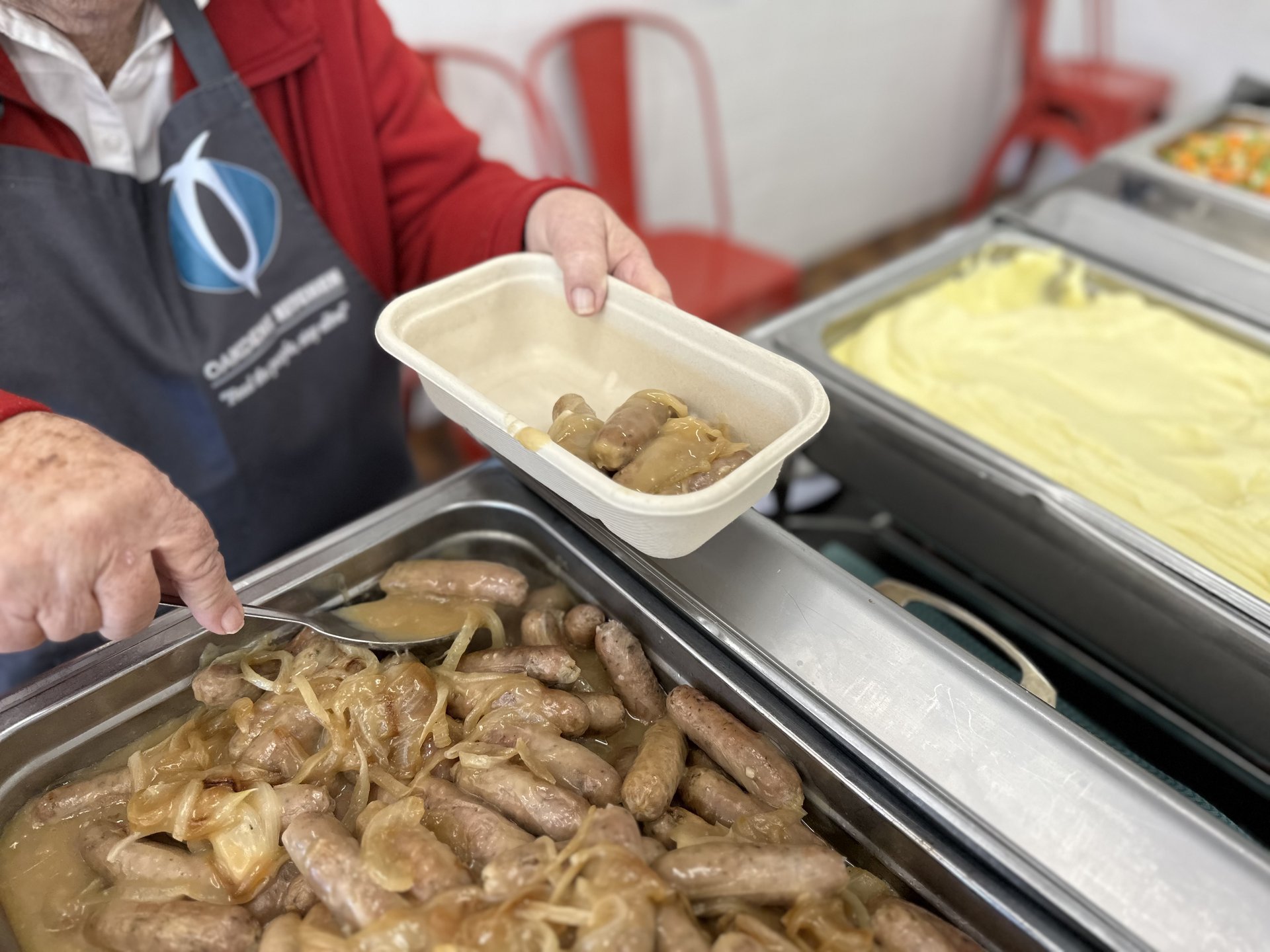 Volunteers at Oakdene wrapping food