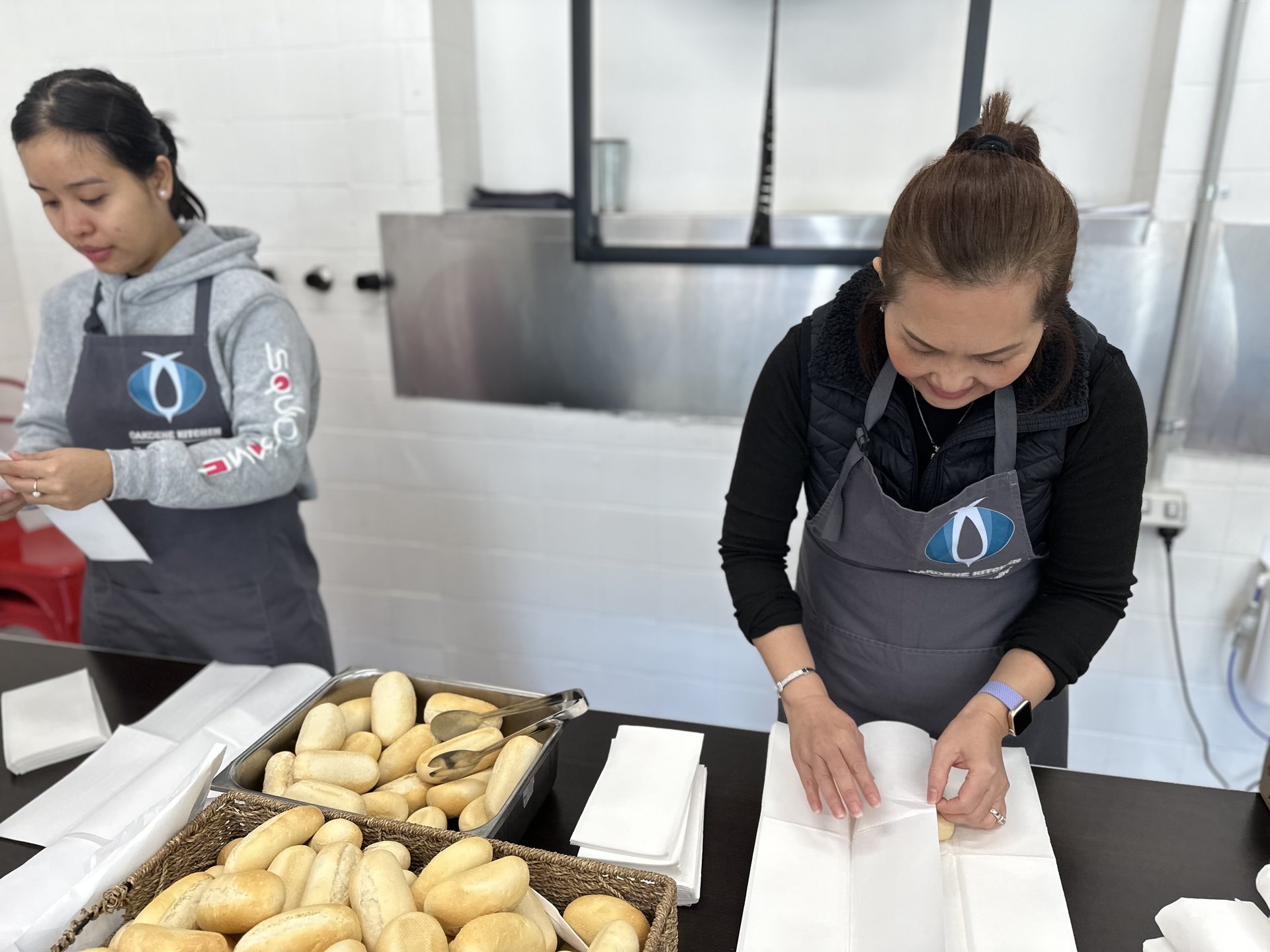 Volunteers working together at Oakdene